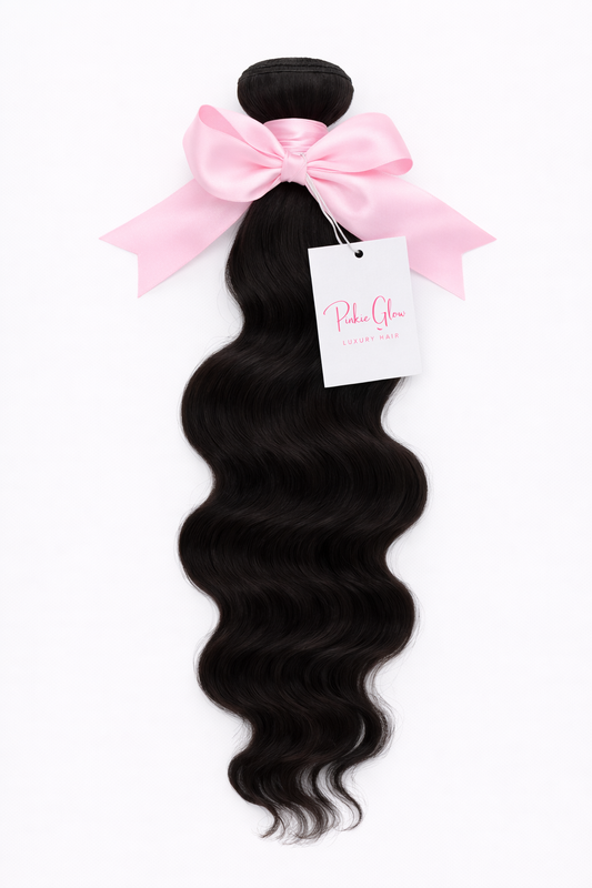 Pinkie Glow Luxury Body Wave Human Hair Bundles 100% Human Hair, Natural Black